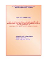 Skkn cấp tỉnh một số giải pháp nâng cao hiệu quả Ôn tập phần nhiễm sắc thể và Đột biến nhiễm sắc thể trong sinh học 12 cho học sinh trường thpt thạch thành 4