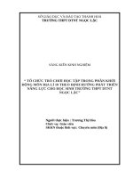 Skkn cấp tỉnh tổ chức trò chơi học tập trong phần khởi Động môn Địa lí 10 theo Định hướng phát triển năng lực cho học sinh trường thpt dtnt ngọc lặc