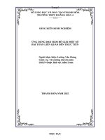 Skkn cấp tỉnh Ứng dụng Đạo hàm Để giải một số bài toán liên quan Đến thực tiễn