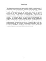 Skkn cấp tỉnh suggested applications of chatgpt in teaching english