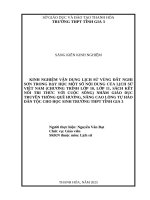 Kinh nghiệm vận dụng lịch sử vùng Đất nghi sơn trong dạy học một số nội dung của lịch sử việt nam (chương trình lớp 10, lớp 11, sách kết nối tri thức với cuộc sống) nhằm giáo dục truyền thống quê hương, nâng cao lòng tự hào dân tộc