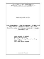 Skkn cấp tỉnh một số giải pháp chỉ Đạo nhằm nâng cao hiệu quả giáo dục kỹ năng sống cho trẻ mẫu giáo Ở trường mầm non vĩnh khang, huyện vĩnh lộc, tỉnh thanh hoá