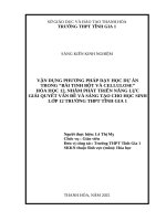 Skkn cấp tỉnh vận phương pháp dạy học dự Án trong dạy học bài tinh bột và cellulose môn hóa học 12 nhằm phát triển năng lực giải quyết vấn Đề và sáng tạo cho học sinh lớp 12 trường thpt tĩnh gia 1