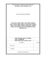 Skkn cấp tỉnh vận dụng kiến thức liên môn thông qua dòng Điện trong chất khí nhằm nâng cao nhận thức về phòng chống cháy nổ cho học sinh Ở trường thpt mường lát