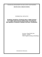 Skkn cấp tỉnh guiding students of hoang hoa 4 high school to create and present mind maps to enhance the quality of lessons (global success textbook)