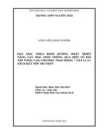 Skkn cấp tỉnh dạy học theo Định hướng phát triển năng lực học sinh thông qua một số bài tập nâng chương dao Động vật lí 11  sách kết nối tri thức