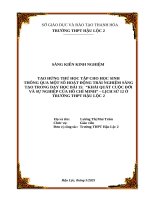 Skkn cấp tỉnh tạo hứng thú học tập cho học sinh thông qua một số hoạt Động trải nghiệm sáng tạo trong dạy học bài 15 – khái quát cuộc Đời và sự nghiệp của hồ chí minh – lịch sử 12 Ở trường thpt hậu lộc 2
