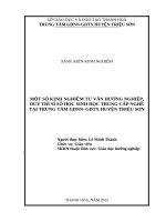 Skkn cấp tỉnh một số kinh nghiệm tư vấn hướng nghiệp, duy trì sĩ số học sinh học trung cấp nghề tại trung tâm gdnn–gdtx huyện triệu sơn