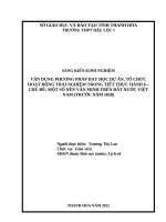 Skkn cấp tỉnh vận dụng phương pháp dạy học dự Án, tổ chức hoạt Động trải nghiệm trong tiết thực hành 6 chủ Đề một số nền văn minh trên Đất nước việt nam trước (năm 1858)