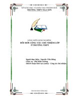 Skkn cấp tỉnh Đổi mới công tác chủ nhiệm lớp Ở trường thpt