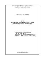 Skkn cấp tỉnh một số giải pháp nâng cao sức khoẻ cho học sinh thpt mường lát