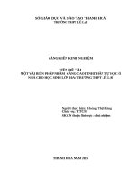 Skkn cấp tỉnh một vài biện pháp nhằm giúp học sinh nâng cao tinh thần tự học Ở nhà tại lớp 10a4 , trường thpt lê lai