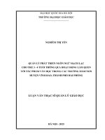 05050006280 quản lý phát triển ngôn ngữ mạch lạc cho trẻ 3-4 tuổi thông qua hoạt Động làm quen với tác phẩm văn học trong các trường mầm non huyện vĩnh bảo thành phố hải phòng