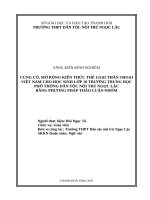 Skkn cấp tỉnh củng cố, mở rộng kiến thức thể loại thần thoại việt nam cho học sinh lớp 10 trường thpt dân tộc nội trú ngọc lặc bằng phương pháp thảo luận nhóm