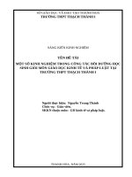 Skkn cấp tỉnh một số kinh nghiệm trong công tác bồi dưỡng học sinh giỏi môn giáo dục kinh tế và pháp luật tại trường thpt thạch thành i