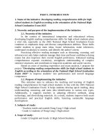 Skkn cấp tỉnh developing reading comprehension skills for high school students in english according to the orientation of the national high school graduation exam 2025