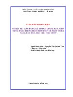 Skkn cấp tỉnh thiết kế  xây dựng kế hoạch giảng dạy khởi Động bằng thí nghiệm biểu diễn Để phát triển năng lực hóa học cho học sinh