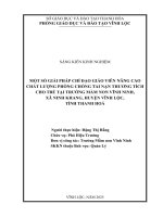 Skkn cấp tỉnh một số giải pháp chỉ Đạo giáo viên nâng cao chất lượng phòng chống tai nạn thương tích cho trẻ tại trường mầm non vĩnh ninh, xã ninh khang, huyện vĩnh lộc, tinh thanh hoá