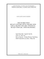 Skkn cấp tỉnh một số biện pháp rèn kỹ năng Đọc Đúng cho học sinh lớp 2a trường tiểu học vĩnh hưng huyện vĩnh lộc, tỉnh thanh hoá