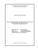 Skkn cấp tỉnh một số giải pháp nâng cao nhận thức của học sinh trong vấn Đề bảo vệ môi trường tại trường thpt hoằng hóa