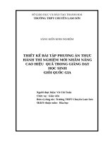 Skkn cấp tỉnh thiết kế bài tập phương Án thực hành thí nghiệm mới nhằm nâng cao hiệu quả trong giảng dạy học sinh giỏi quốc gia