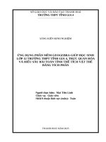 Skkn cấp tỉnh Ứng dụng phần mềm geogebra giúp học sinh lớp 12 trường thpt tĩnh gia 4, trực quan hóa và hiểu sâu bài toán tính thể tích vật thể bằng tích phân