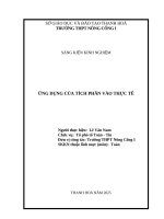 Skkn cấp tỉnh Ứng dụng tích phân vào thực tế