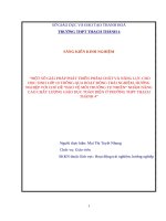 Một số giải pháp phát triển phẩm chất và năng lực cho học sinh khối 10 thông qua hoạt Động trải nghiệm, hướng nghiệp với chủ Đề bảo vệ môi trường tự nhiên nhằm nâng cao chất lượng giáo dục toàn diện Ở trường thpt thạch thành 4