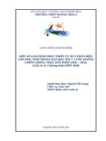 Skkn cấp tỉnh một số giải pháp phát triển tư duy phản biện cho học sinh trong dạy học bài 7 cuộc kháng chiến chống thực dân pháp(1945   1954)  lịch sử 12, chương trình gdpt 2018