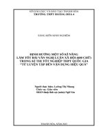 Skkn cấp tỉnh Định hướng một số kĩ năng làm tốt bài văn nghị luận xã hội (600 chữ)trong kì thi tốt nghiệp thpt quốc gia từ luyện tập Đến vận dụng hiệu quả