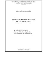 Skkn cấp tỉnh phân dạng, phương pháp giải bài tập amine lớp 12