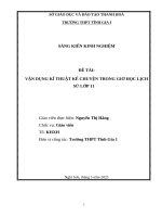 Skkn cấp tỉnh vận dụng kĩ thuật kể chuyện trong giờ học lịch sử lớp 11