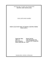 Skkn cấp tỉnh phân loại bài toán thực tế trong chương trình toán lớp 12