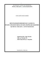Skkn cấp tỉnh một số giải pháp nhằm phát huy vai trò của tổ chức công Đoàn trong xây dựng trường học hạnh phúc tại trung tâm gdtx ktth thanh hóa