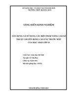 Skkn cấp tỉnh xây dựng và sử dụng các biện pháp nâng cao kỹ thuật chuyền bóng cao tay trước mặt của học sinh lớp 10