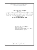 Skkn cấp tỉnh vận dụng một số giải pháp tổ chức hoạt Động luyện tập và vận dụng phần Đọc ngữ văn 11 nhằm nâng cao chất lượng dạy học