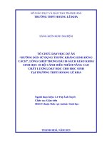Skkn cấp tỉnh tổ chức dạy học dự Án hướng dẫn sử dụng thuốc kháng sinh Đúng cách lồng ghép trong bài 18   sách giáo khoa sinh học 10   bộ cánh diều nhằm nâng cao chất lượng dạy học cho học sinh tại trường thpt hoàng lê kha