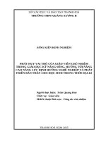 Skkn cấp tỉnh phát huy vai trò của giáo viên chủ nhiệm trong giáo dục kỹ năng sống, hướng tới nâng cao năng lực Định hướng nghề nghiệp và phát triển bản thân cho học sinh trong thời Đại 4 0