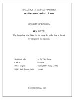 Skkn cấp tỉnh Ứng dụng công nghệ thông tin vào giảng dạy nhằm tăng tư duy và kỹ năng mềm cho học sinh