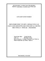Skkn cấp tỉnh một số biện pháp tổ chức, chỉ Đạo nâng cao chất lượng bồi dưỡng học sinh giỏi tại trường thcs vĩnh an   vĩnh lộc  thanh hoá