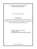 Skkn cấp tỉnh một số giải pháp phát triển công tác thể thao trường học, nhằm nâng cao thể chất, tinh thần cho học sinh trường thpt hậu lộc 2