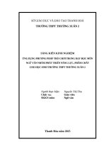 Skkn cấp tỉnh Ứng dụng phương pháp trò chơi trong dạy học môn ngữ văn nhằm phát triển năng lực, phẩm chất cho học sinh tại trường thpt thường xuân 2