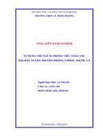 Skkn cấp tỉnh sử dụng trí tuệ ai trong việc sáng tác bài hát tuyên truyền phòng chống thuốc lá