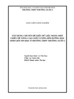Skkn cấp tỉnh xây dựng chuyên Đề kiểu dữ liệu mảng một chiều Để nâng cao chất lượng bồi dưỡng học sinh giỏi tin học Ở trường thpt thường xuân 2
