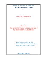 Skkn cấp tỉnh Ứng dụng stem trong dạy học sinh học 12 tại trường thpt hoàng lê kha