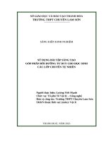 Skkn cấp tỉnh sử dụng bài tập sáng tạo góp phần bồi dưỡng tư duy cho học sinh các lớp chuyên tự nhiên