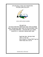 Skkn cấp tỉnh sử dụng phương pháp dạy học trải nghiệm thực tế khi dạy một tiết về tín ngưỡng, tôn giáo Ở Địa phương   chuyên Đề lựa chọn, lịch sử 12   chương trình gdpt 2018
