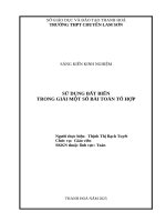 Skkn cấp tỉnh sử dụng bất biến trong giải một số bài toán tổ hợp