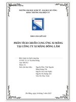 Phân tích chuỗi cung Ứng xi măng tại công ty xi măng Đồng lâm