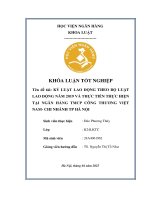 Khóa luận tốt nghiệp Luật học: Kỷ luật lao động theo Bộ luật Lao động năm 2019 và thực tiễn thực hiện tại Ngân hàng TMCP Công thương Việt Nam - chi nhánh TP Hà Nội